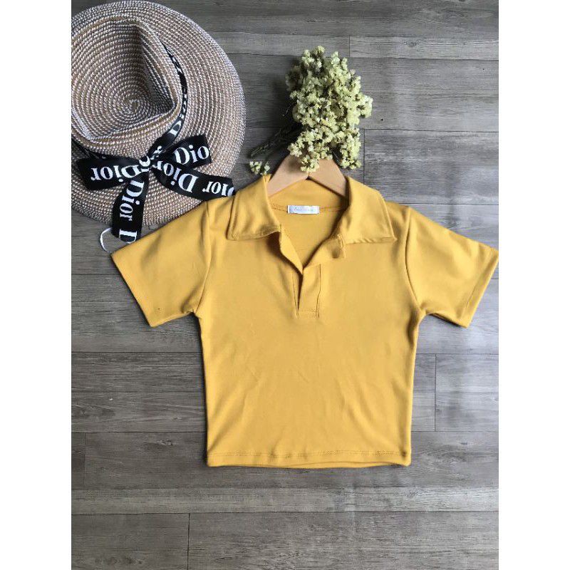 Áo croptop cổ bẻ polo cực xinh hottrend