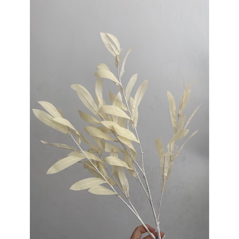 Cành Lá Oliu Giả Cao Cấp Merber (Mơ &amp; Bơ) Loại 6 Nhánh 90cm Màu Kem/Xanh/Xanh Mint - Cành Ô Liu Khô Trang Trí Decor Nhà