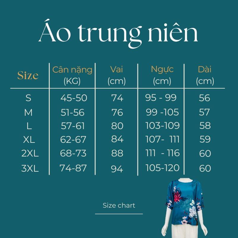 Áo kiểu trung niên Cát Tường sang trọng, quý phái, vải lụa cao cấp mịn mát thoải mái