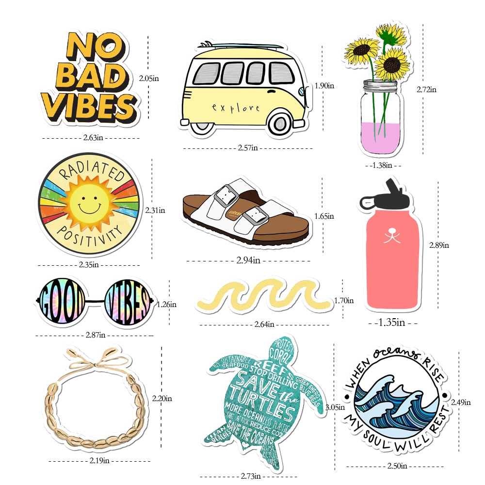 Set 85 sticker Vinyl VSCO chống thấm nước kiểu hoạt hình cá tính dán trang trí máy tính/ điện thoại/ xe hơi/ bình nước