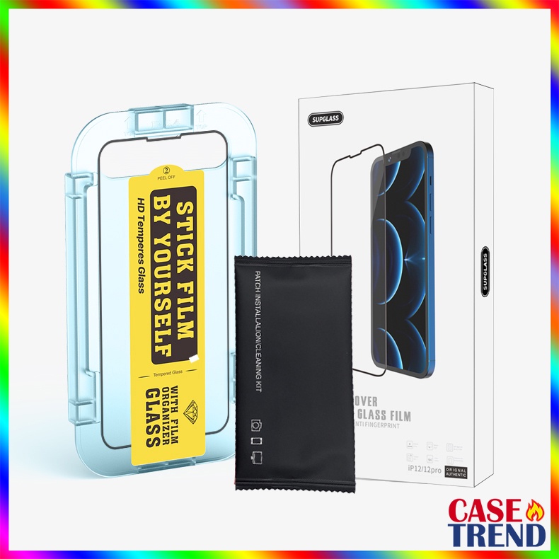 Cường Lực iPhone 11/12/13 Pro Max Full Màn Hình Tự Dán Siêu Dễ Trong Suốt Chống Bám Vân Tay 9H 2.5D