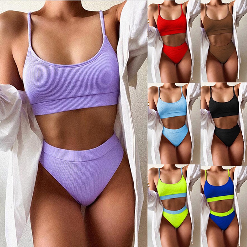 Bikini màu trơn thời trang hè cho nữ