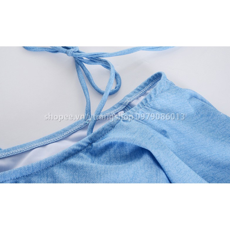 CÓ SẴN bikini trễ vai xanh thun lạnh siêu đẹp