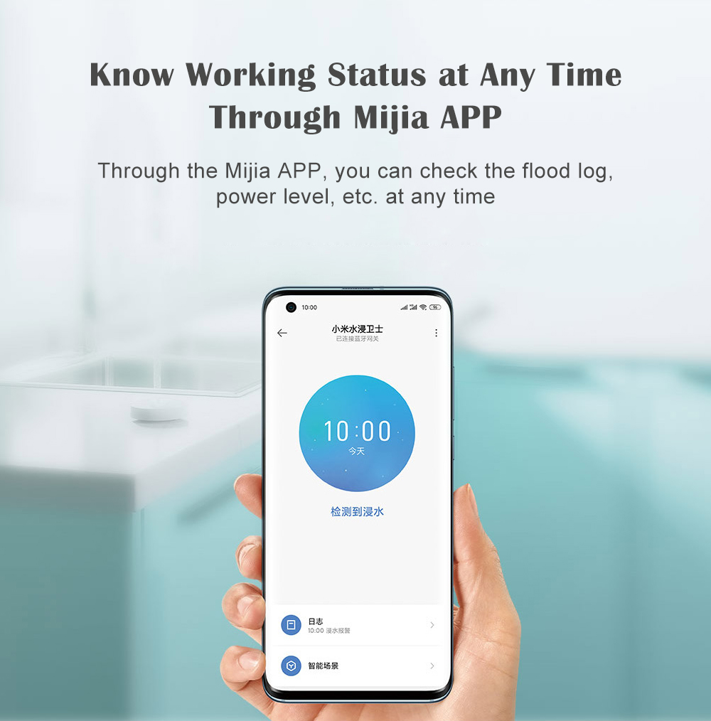 Xiaomi Mijia Water Immersing Bluetooth Sensor Smart Wireless Water Leak Detector Ip67 Waterproof Works with Mi Home App [Vcs01]