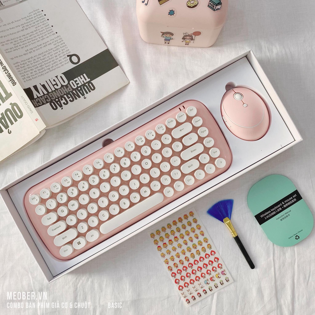 Bộ bàn phím không dây giả cơ & chuột MOFII Candy/Mini Basic