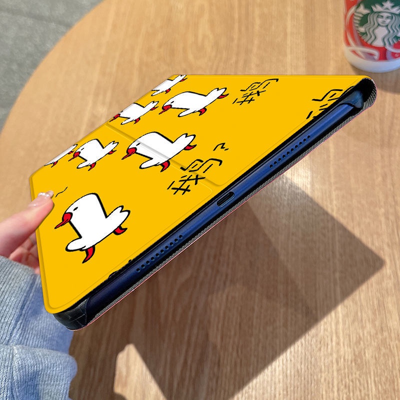 Bao Da Máy Tính Bảng In Hình Vịt Hoạt Hình Chống Rơi Vỡ Cho ipad2021 ipad9 new mini1 / 2 / 3 / 4 / 5 7.9 inch air4 / 3