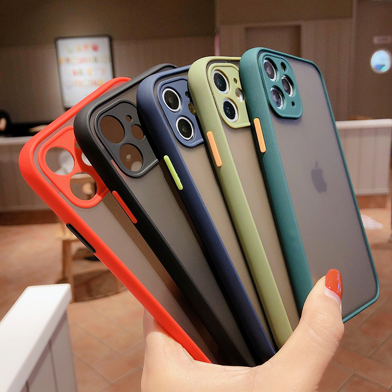 SUNTAIHO Candy Color Camera Lens Protection Matte PC Hard Phone Case For iPhone 6s 6 7 8 Plus iPhone SE 2020 11 Pro Max XR X XS MAX