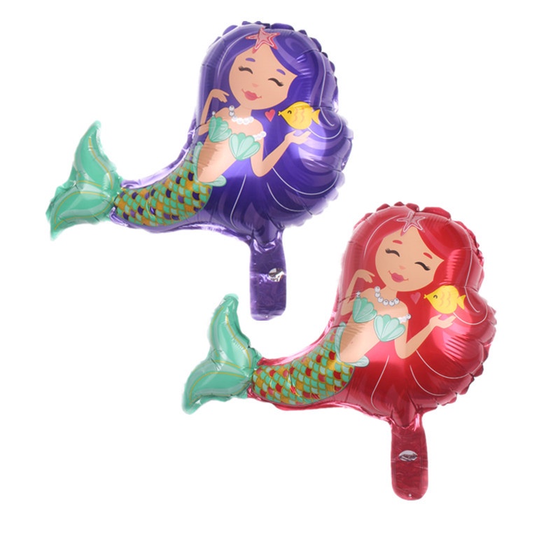 Bong Bóng Nhôm 16 inch Hình Nàng Tiên Cá Dùng Trang Trí Tiệc Sinh Nhật