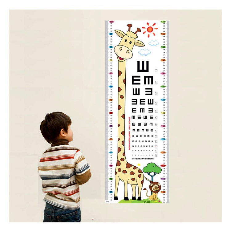 Decal thước đo chiều cao dán tường hình hươu cao cổ dễ thương cho bé - Selenshop