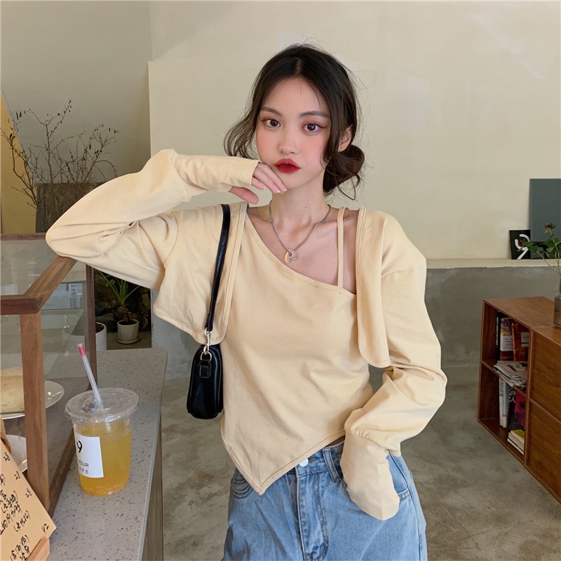 Set Áo Thun Dài Tay + Áo Hai Dây Thời Trang Nữ