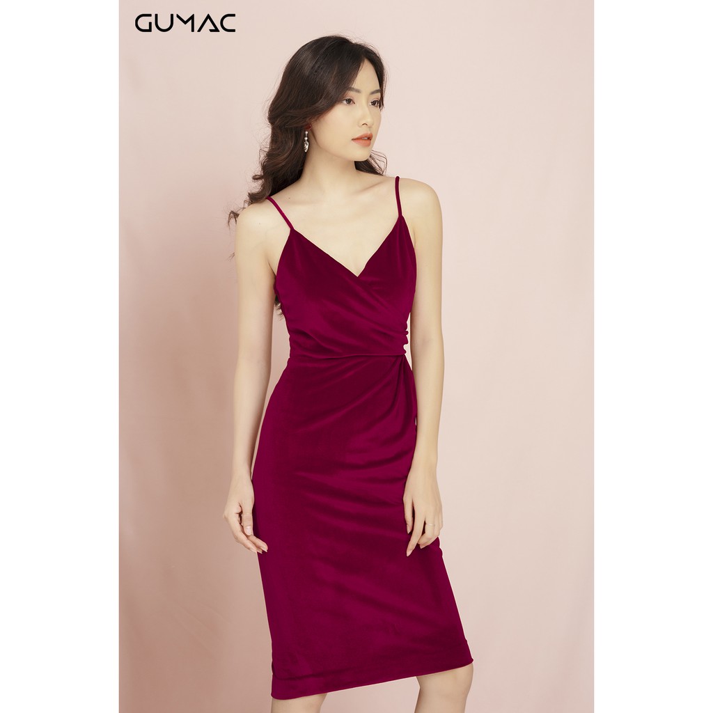 [Mã WABRGULUV giảm tới 100K đơn 249K] Đầm nữ body chéo ngực GUMAC MSV11915_DO | BigBuy360 - bigbuy360.vn