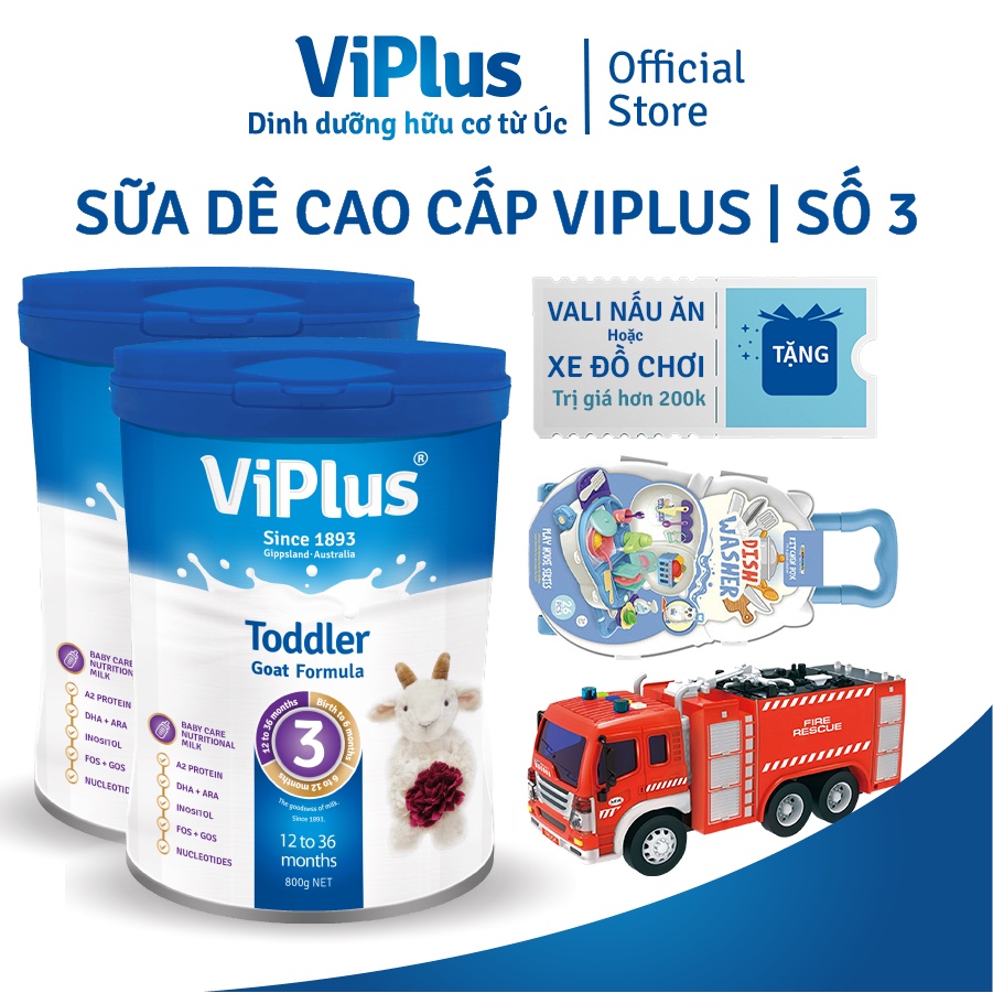 COMBO 2 LON SỮA BỘT DÊ CÔNG THỨC VIPLUS GOAT SỐ 3 - 800G