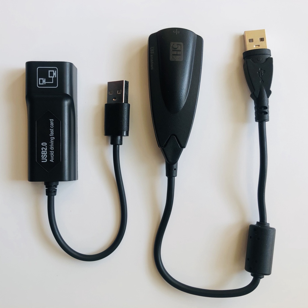 Combo Cáp Chuyển Tín Hiệu USB sang Lan 2.0 Ethernet Adapter và USB Sound 5H 7.1 Cao Cấp