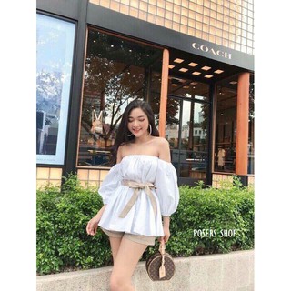 Set áo tay phồng kèm quần short