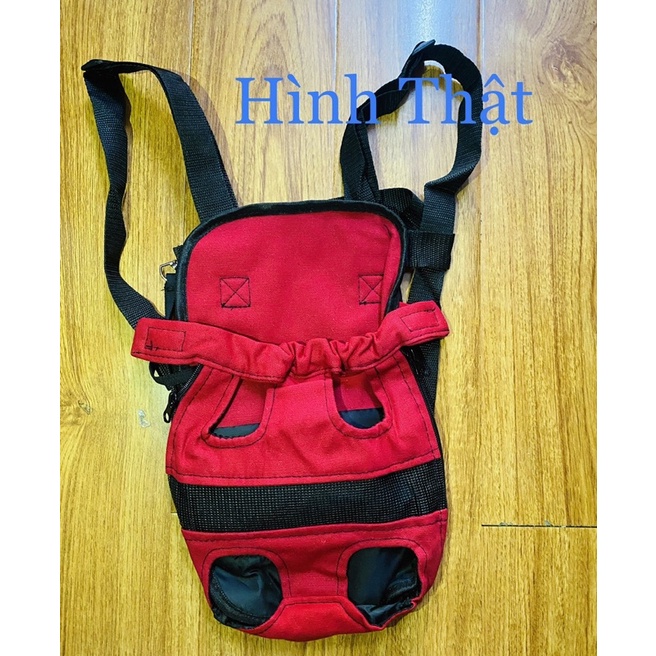 Địu Đeo thú Cưng màu Đỏ sIze L cho bé từ 2-5kg