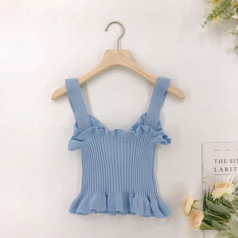 Áo dệt kim IELGY sát nách thời trang mùa hè cho nữ