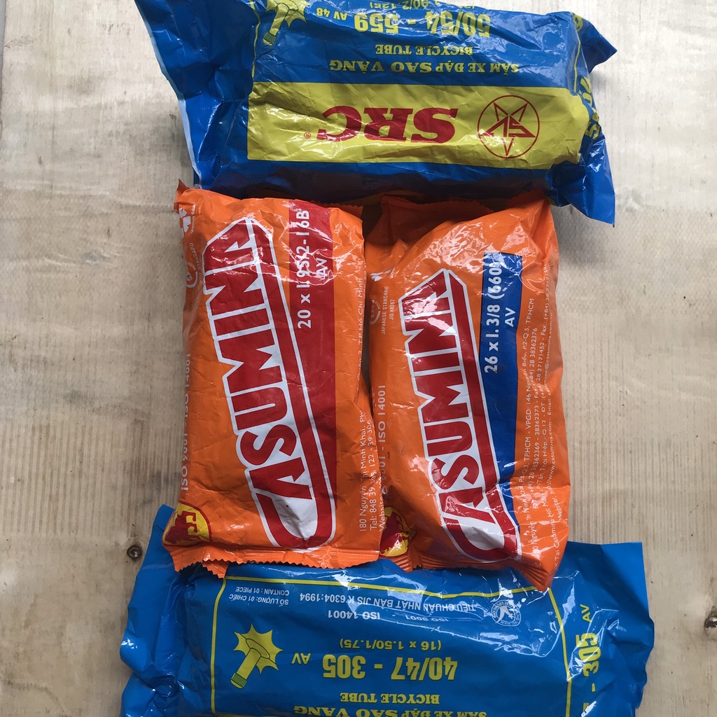 Săm xe, ruột xe đạp các loại xăm sao vàng SCR