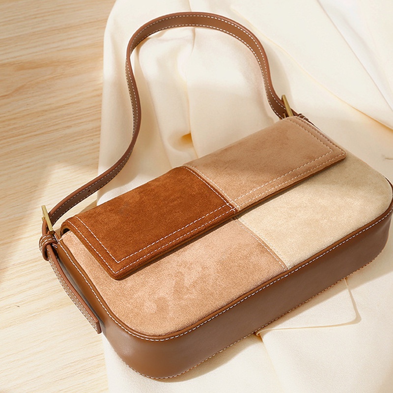 Túi đeo vai IELGY màu sắc tương phản dễ phối đồ thiết kế thời trang cho nữ