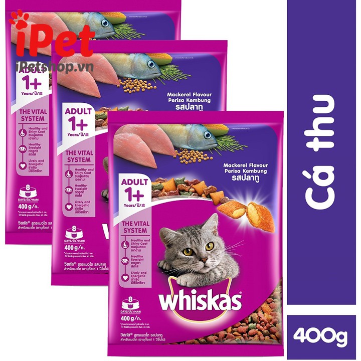 Thức ăn hạt cho Mèo Whiskas Adult - -400g- sản phẩm của Thái Lan.