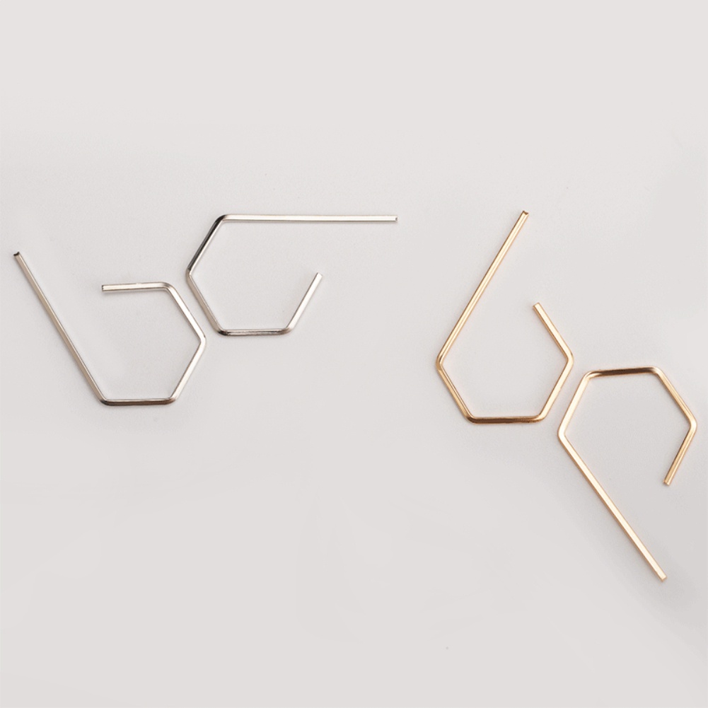 Đôi khuyên tai hợp kim kiểu hình học đơn giản trẻ trung cho nữ