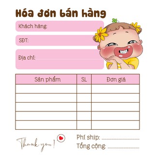 [ Hàng Sẵn ] Hóa Đơn Bán Hàng Mini 1 Liên Dễ Thương Quỳnh Aka