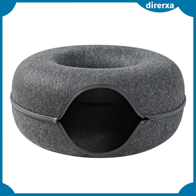 Giường Đường Hầm Cho Mèo Bằng Nỉ Có Dây Kéo Tiết Kiệm Không Gian Ấm Áp