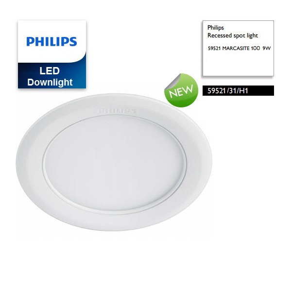 Đèn Downlight âm trần Philips 59521 Marcasite 9W 6500K- Ánh sáng trắng