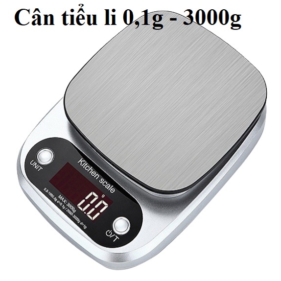 Cân điện tử nhà bếp mini Có Nắp định lượng 0.01g-200g làm bánh độ chính xác cao cao cấp kèm 2 viên pin AA