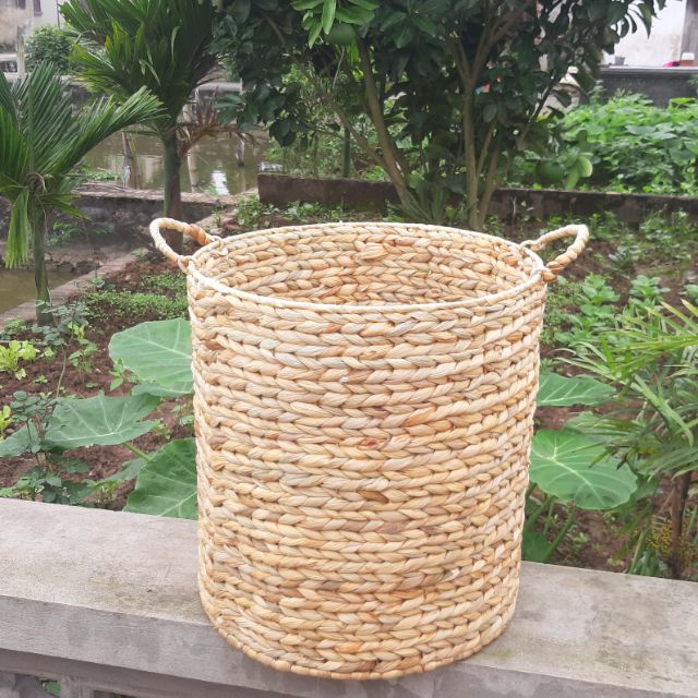 Giỏ sọt lục bình đựng đồ kiểu dáng hình tròn đa năng, đa dạng kích thước Giỏ mây đựng đồ