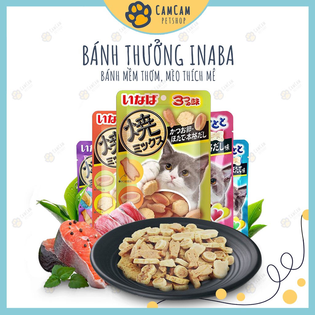 Bánh thưởng cho mèo Inaba Gói 25gr và 30gr - Bánh thưởng mềm, Snack cho mèo Inaba