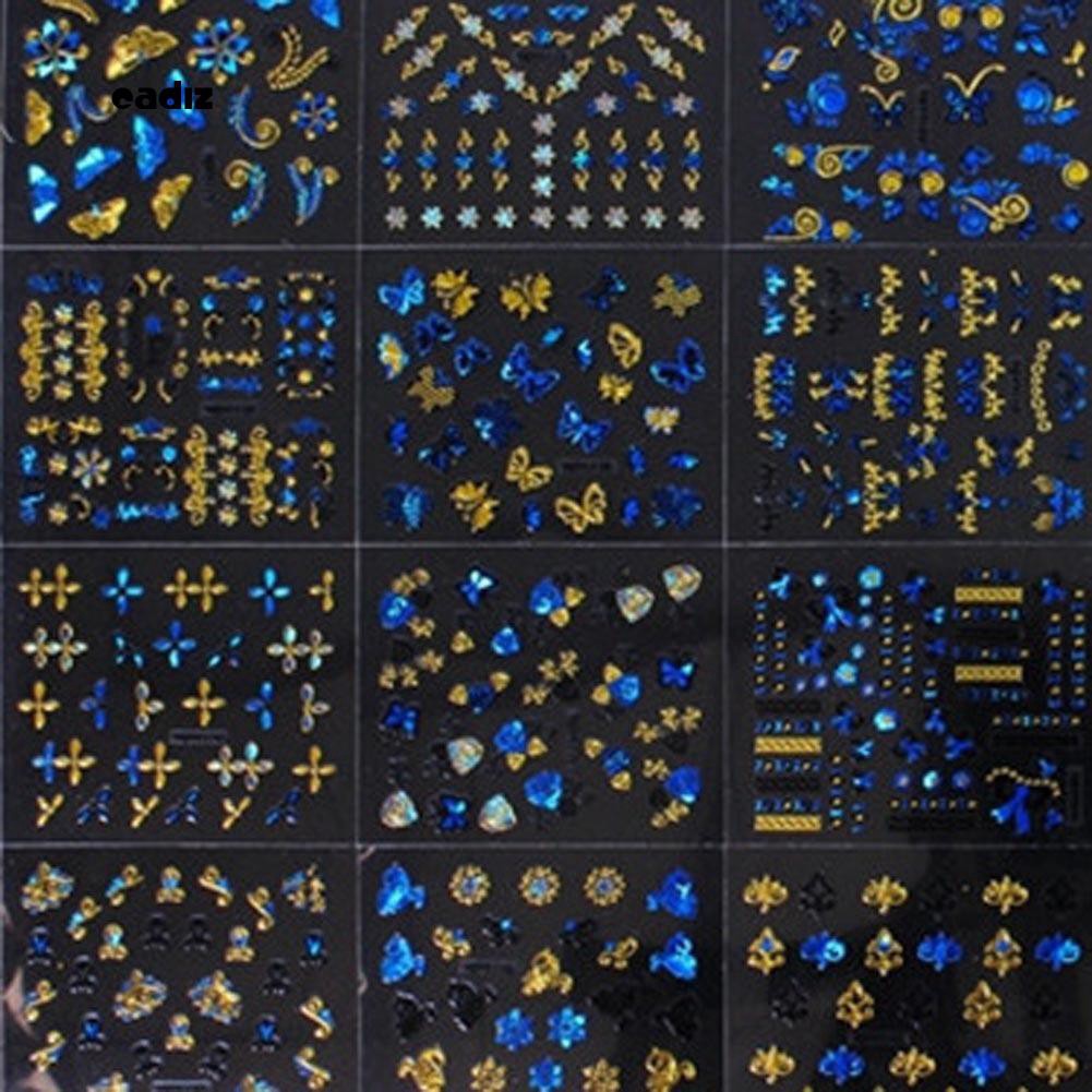 [Hàng mới về] Set 24 tờ miếng dán trang trí móng hình hoa/lá/bướm 3D