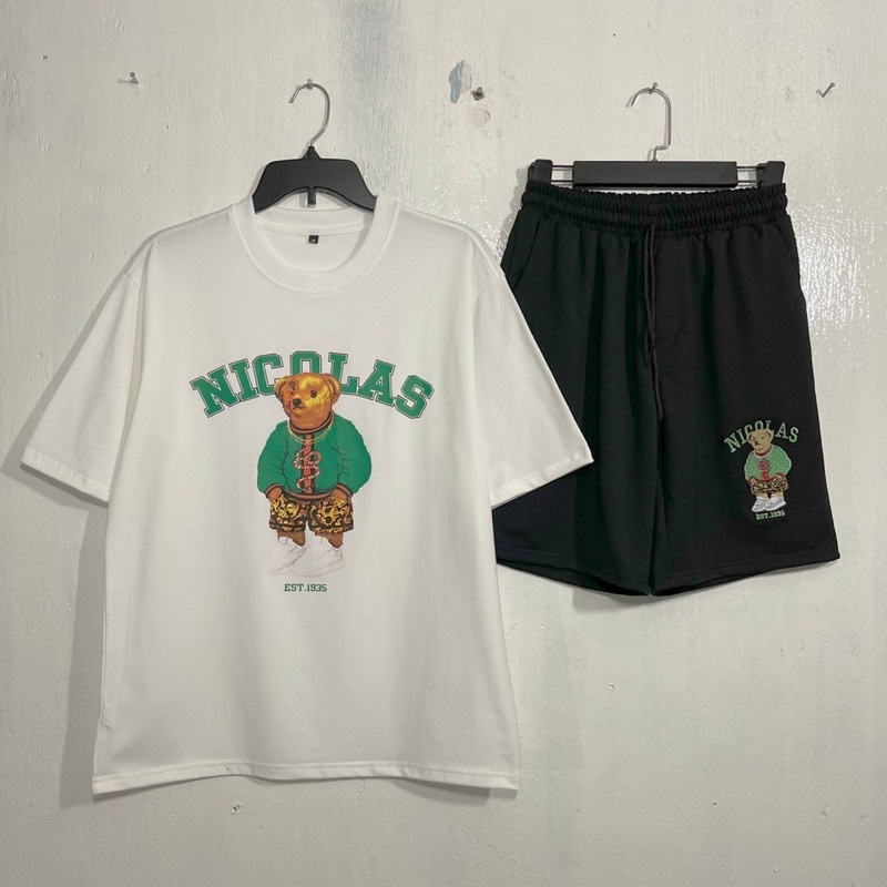 Quần Short Nam Nữ - Quần Short thêu Gấu unisex (Ảnh thật)