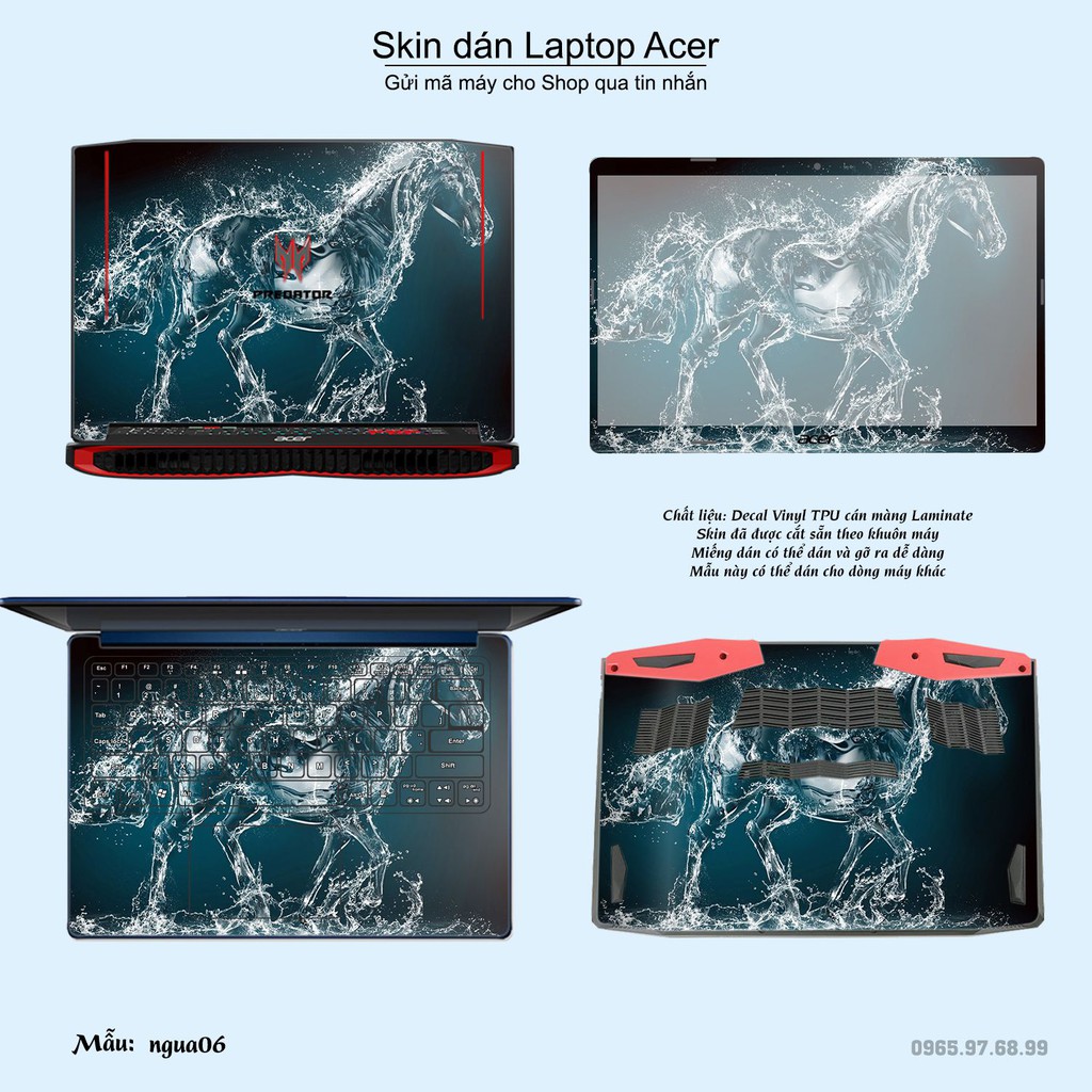 Skin dán Laptop Acer in hình Con ngựa (inbox mã máy cho Shop)