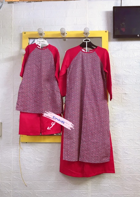 Áo dài đôi mẹ và bé thiết kế