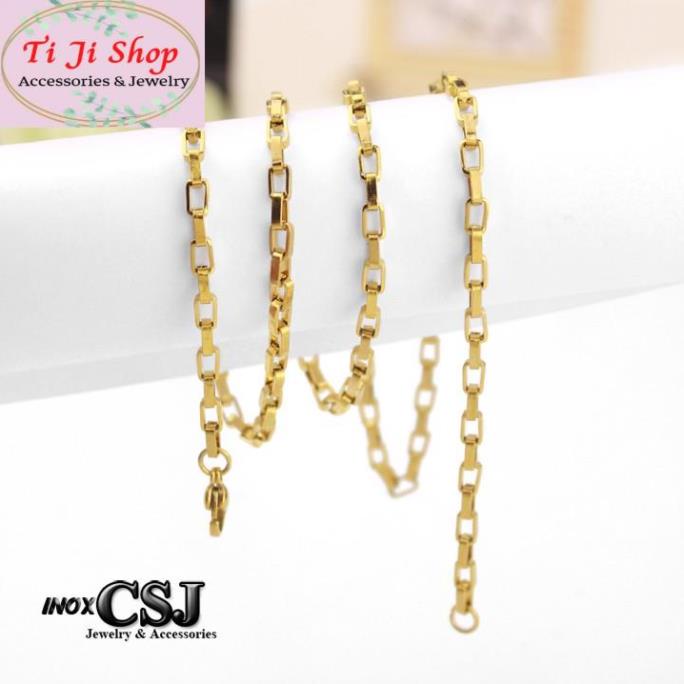 DÂY CHUYỀN NAM INOX MẠ VÀNG HÌNH VUÔNG 3LY đẹp mà chất