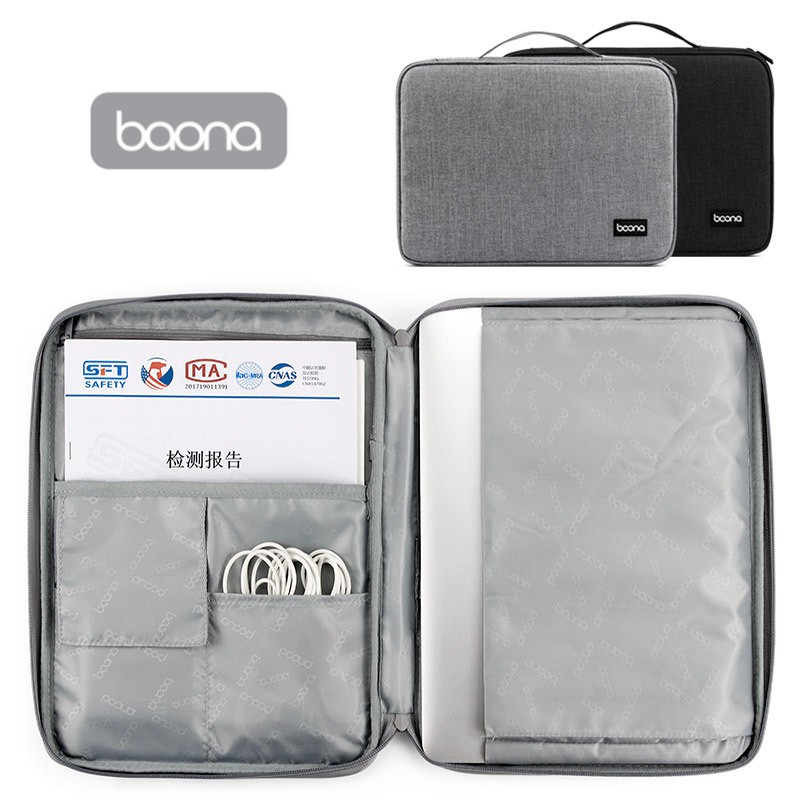 Túi chống sốc Baona đa năng đựng Laptop Macbook 13,3 inch, đựng tài liệu size A4 I004