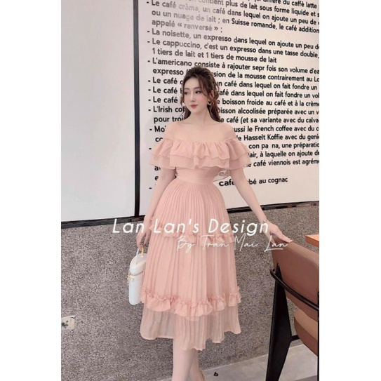 Đầm bẹt vai tiểu thư cao cấp bèo