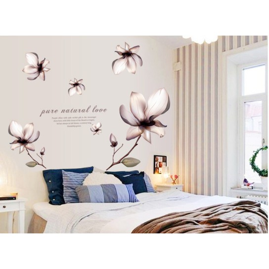 Decal trang trí tường Hoa lớn 3D sang trọng ( Kèm Video thật )