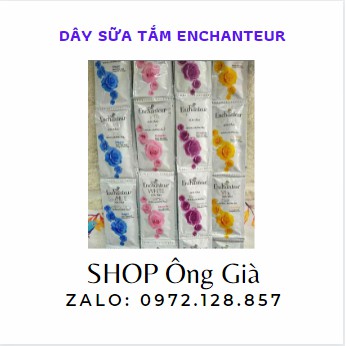DÂY SỮA TẮM ENCHANTEUR HƯƠNG NƯỚC HOA CAO CẤP 10 GÓI 5G 4 MÀU LỰA CHỌN