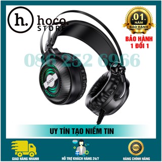 ⚜️⚜️CHÍNH HÃNG⚜️⚜️Tai Nghe Chụp Tai Hoco W101 Chuyên Game Thiết Kế Cực Đẹp, Đèn Led CÓ MIC - BẢO HÀNH CHÍNH HÃNG