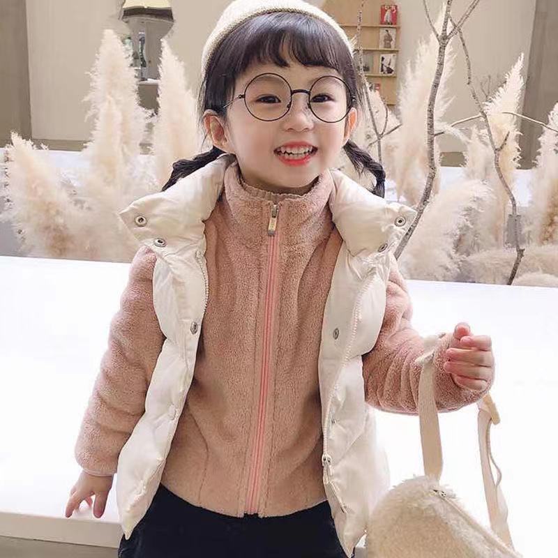 Áo khoác sweater lông cừu ấm áp thoải mái phối khóa kéo đáng yêu cho bé