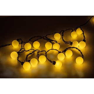 Dây bóng led trang trí trái chanh 5m - 20 quả bóng trắng bi trắng D35 nhựa, ánh sáng vàng_ Điện gia dụng Hoàng Kim
