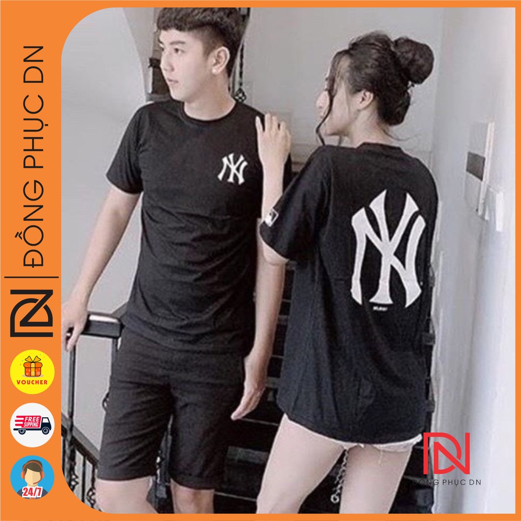 Áo đôi nam nữ NY, màu đen, màu trắng, áo đủ size dễ phối đồ