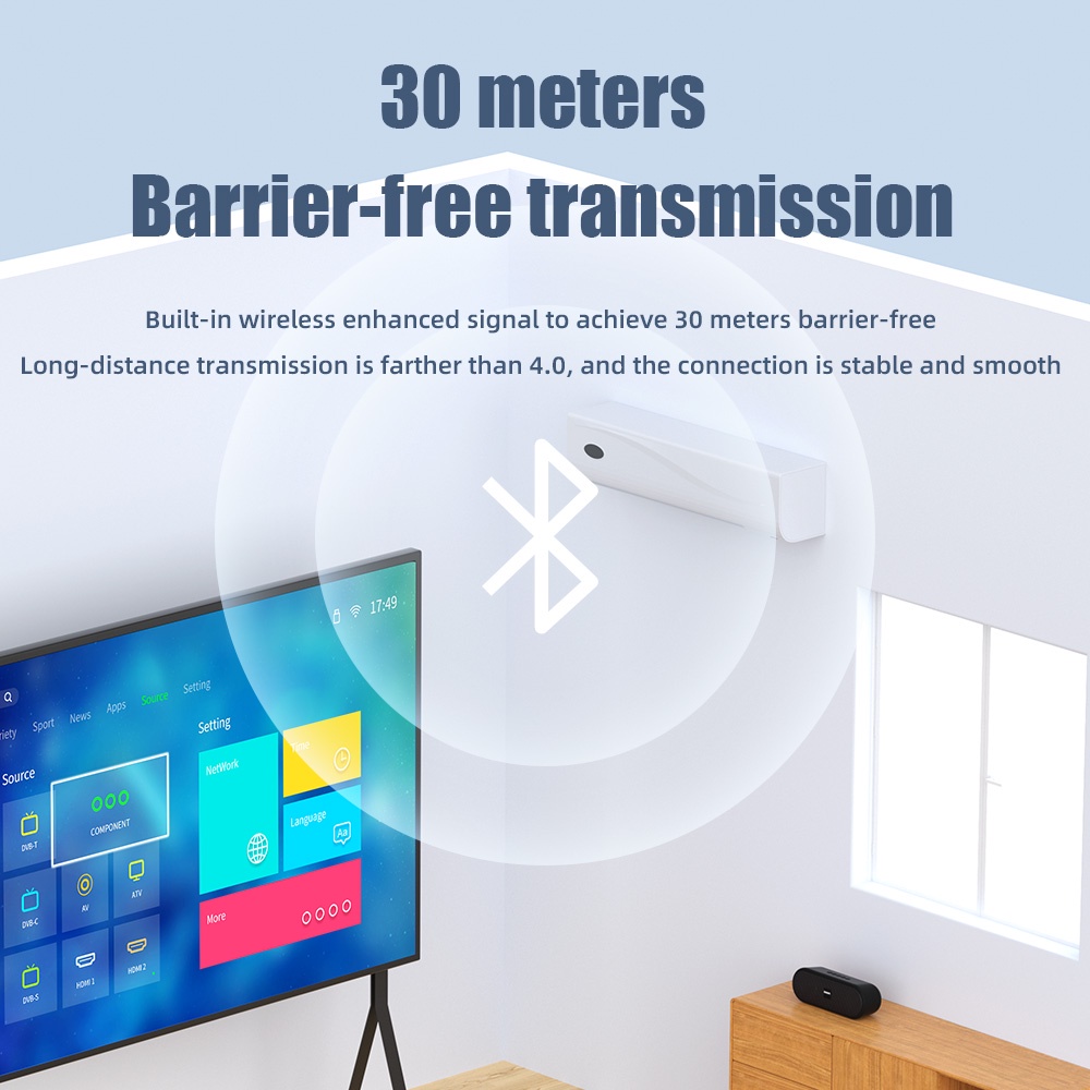 USB Bluetooth 5.0 Dongle CSR Bộ Chuyển Đổi USB thu phát bluetooth tốc độ cao cho PC và Laptop