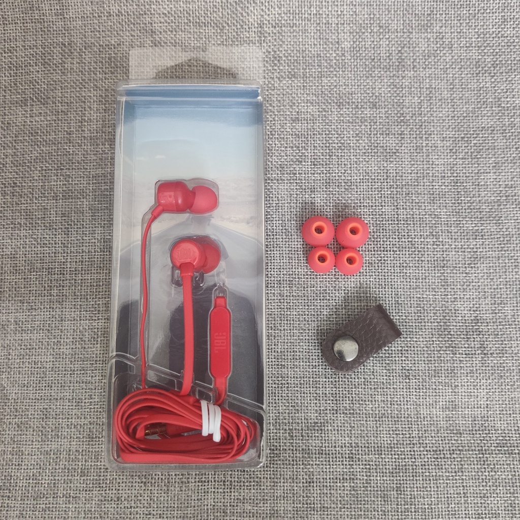 Puki shop / Tai nghe JBL TUNE110 có mic, dây chống rối, bass tròn trịa và chắc - tặng kèm dây da quấn tai nghe