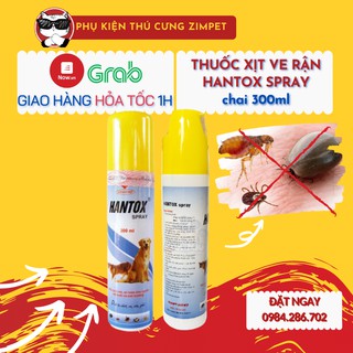 Thuốc xịt ve rận Hantox Spray 300ml - Thuốc xịt ve rận, bọ chét cho chó mèo - Zimpet