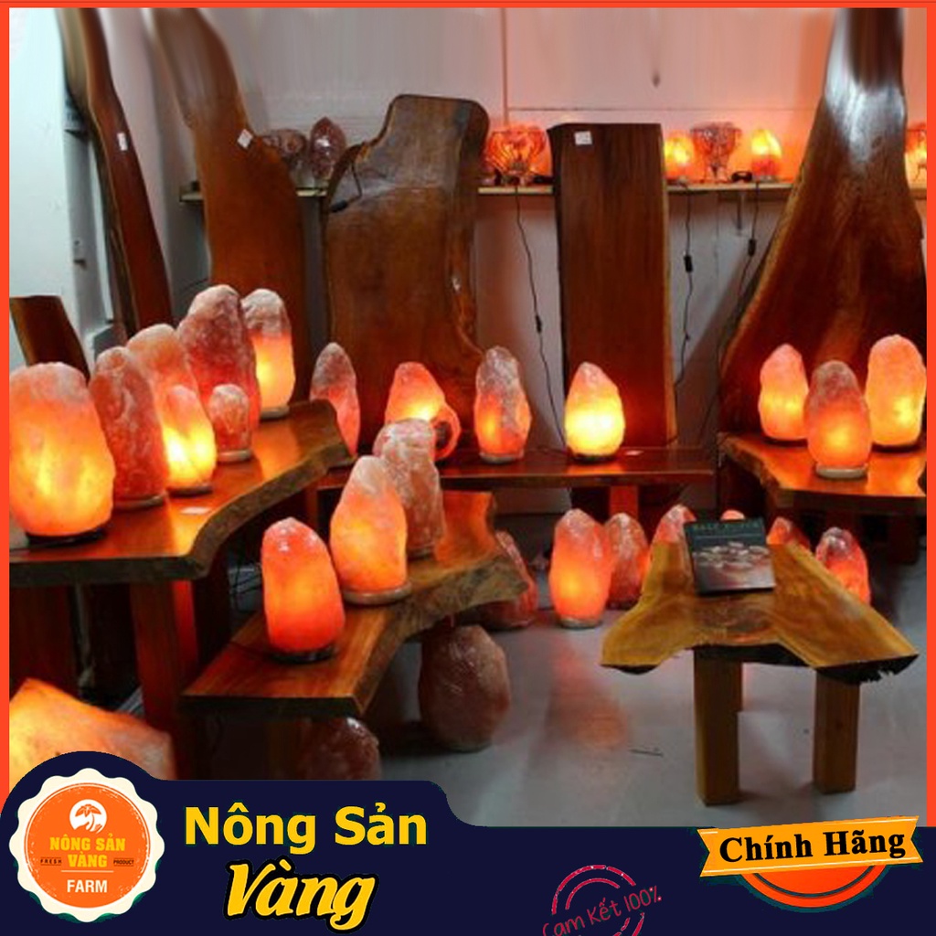 Đèn Đá Muối Himalaya 10-12kg Nhập khẩu từ Pakistan , trang trí nội thất, làm đèn ngủ, chung phong thủy