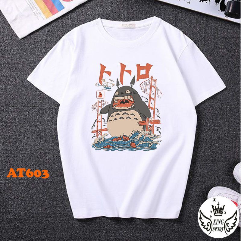 ÁO thun nam nữ in hình TOTORO dễ thương fom rộng vải mềm mịn thoáng mát thấm hút mồ hôi co dãn thoả mái