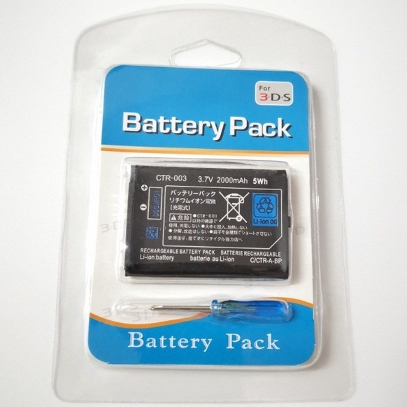 PIN MÁY GAME NINTENDO 2DS, 3DS  2000mAh CHÍNH HÃNG, KÈM TUỐC NƠ VÍT NGUYÊN HỘP