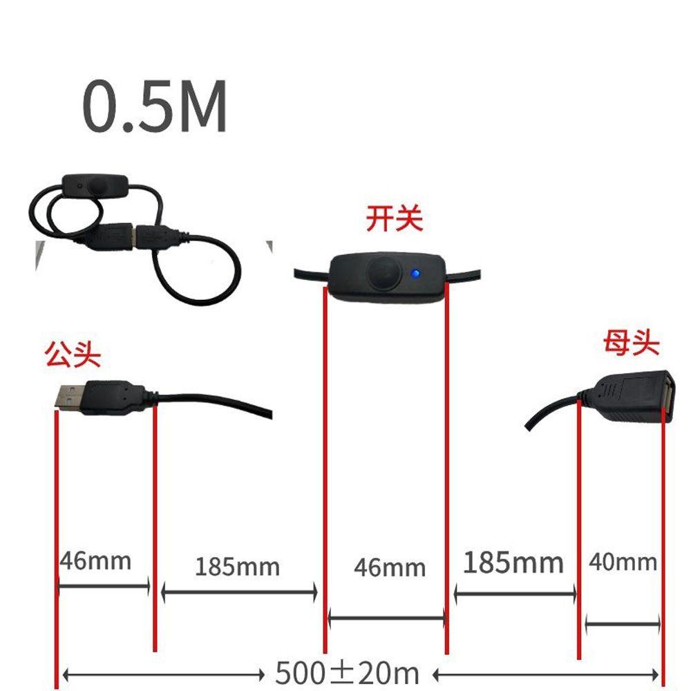 Dây Cáp Nối Dài USB 2.0 Có Đèn LED Báo Hiệu Có Công Tắc Bật Tắt